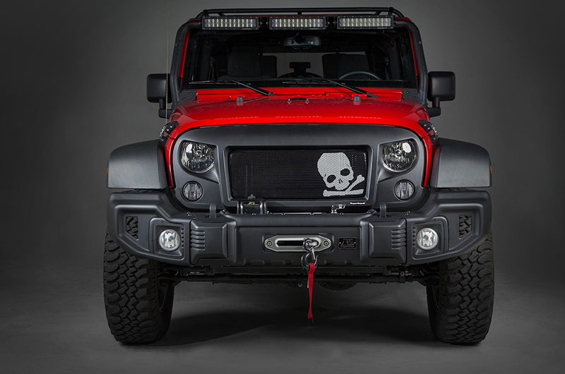 Rugged Ridge Spartan Grille Skull and Crossbones Insert - Jeep Wrangler ( 2007 - 2018 )