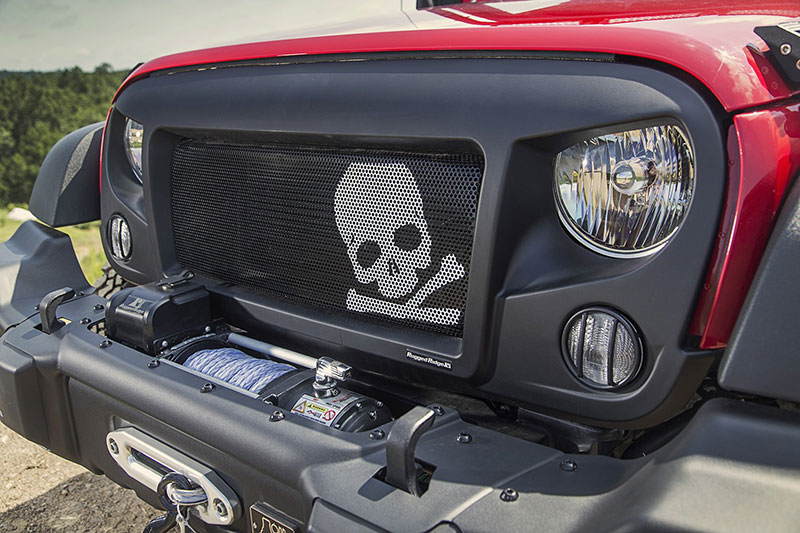 Rugged Ridge Spartan Grille Skull and Crossbones Insert - Jeep Wrangler ( 2007 - 2018 )