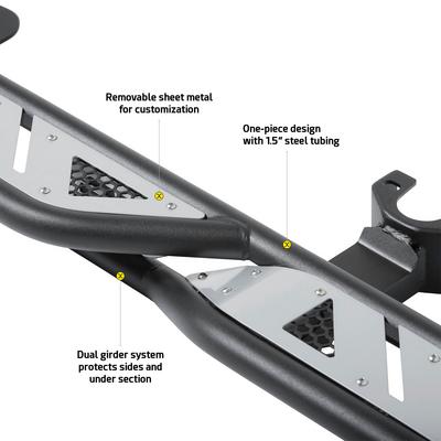 Smittybilt Apollo Rock Sliders with Steps - Jeep Wrangler Unlimited JL 4-Door (2018-2022)