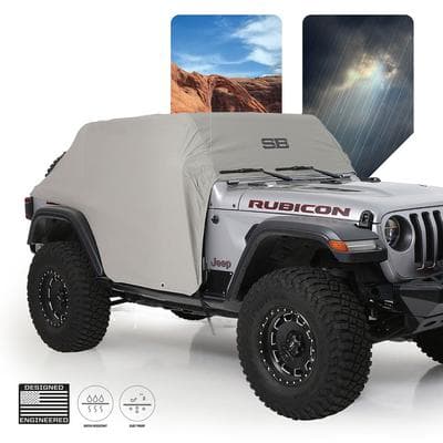 Smittybilt Water-Resistant Cab Cover with Door Flaps (Gray) - Jeep Wrangler JL 2-Door (2018-2022)