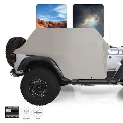 Smittybilt Water-Resistant Cab Cover with Door Flaps (Gray) - Jeep Wrangler JL 2-Door (2018-2022)