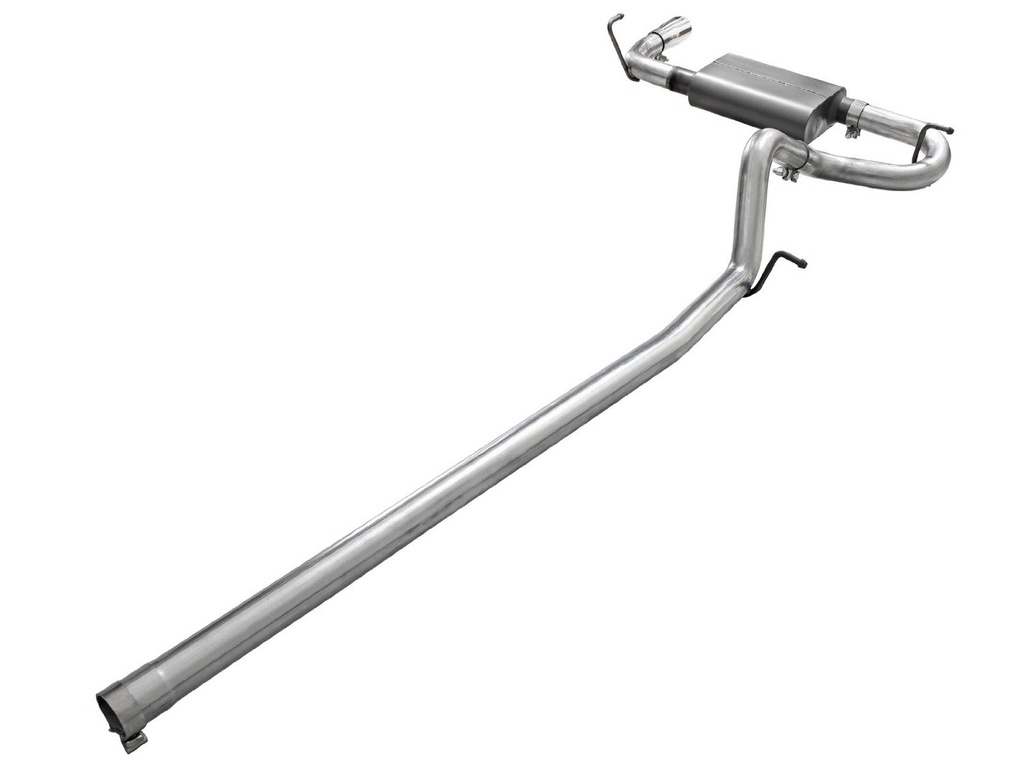 aFe Power Scorpion 2.5&quot; Aluminized Cat-Back Exhaust System with Polished Tip - Jeep Wrangler JK 4-Door V6-3.8/3.6L