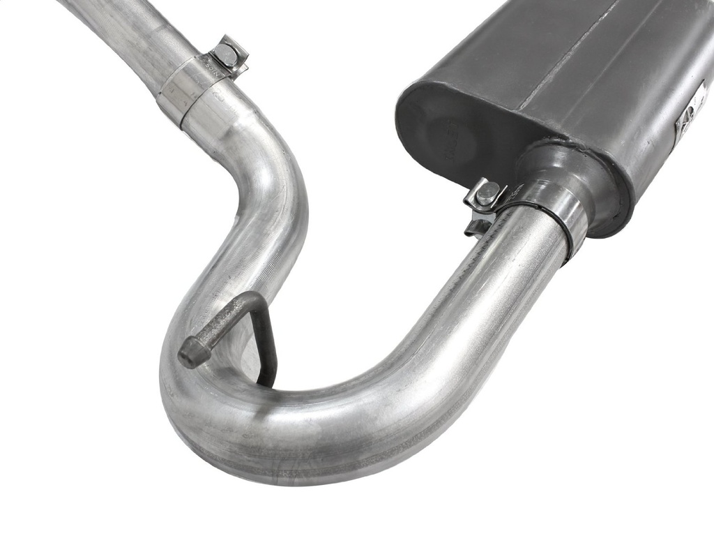 aFe Power Scorpion 2.5&quot; Aluminized Cat-Back Exhaust System with Polished Tip - Jeep Wrangler JK 4-Door V6-3.8/3.6L