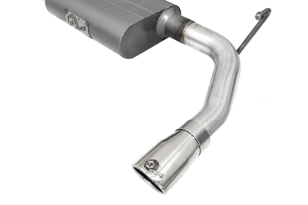 aFe Power Scorpion 2.5&quot; Cat-Back Aluminized Exhaust System with Polished Tips - Jeep Wrangler JK 2-Door V6-3.6L/3.8L