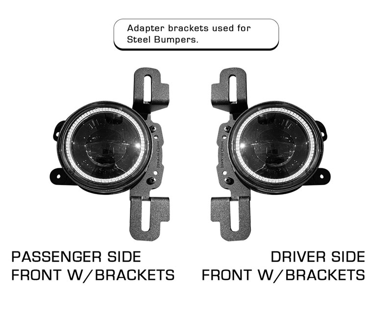 Oracle Lighting LED Fog Light Adapter Brackets -  Jeep Wrangler JK (2013-2018) / JL (2018-2023) / Gladiator JT (2020-2023)