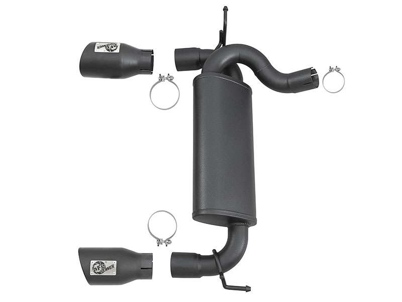 Afe Power Rebel Series 2.5&quot; 409 Stainless Steel Axle-Back Exhaust System - Jeep Wrangler JK V6-3.6L/3.8L ( 2007-2018 )