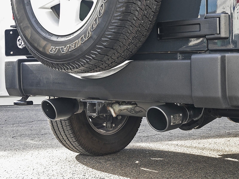 Afe Power Rebel Series 2.5&quot; 409 Stainless Steel Axle-Back Exhaust System - Jeep Wrangler JK V6-3.6L/3.8L ( 2007-2018 )
