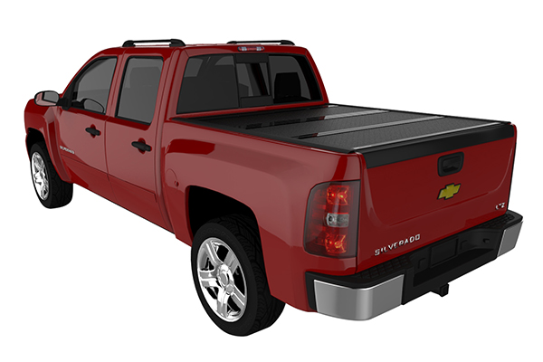 UnderCover Flex Hard Folding Tonneau Cover - Silverado/Sierra (Short Bed - with rail caps) ( 2007 - 2013 )