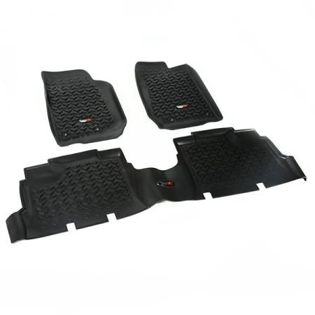 [12987.04] Rugged Ridge Front &amp; Rear Floor Liner kit - Jeep Wrangler JKU 4-Door ( 2007 - 2018 )