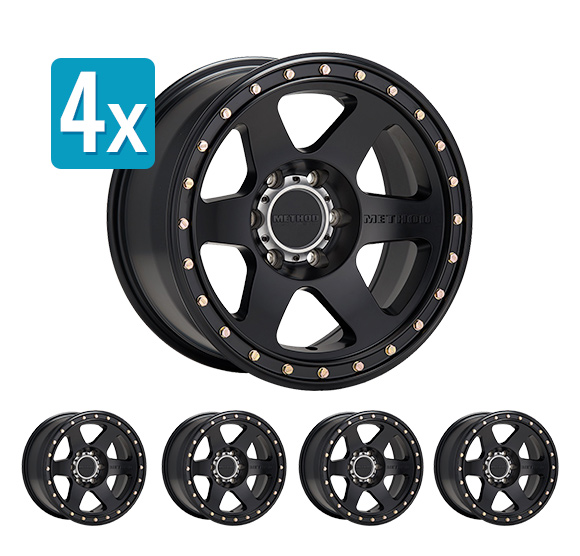 (Set of 4 Wheels) Method Race Wheels MR310 Con 6, 17X8.5 with 6 on 5.5 Bolt Pattern - Matte Black - Silverado/Sierra (2007-2024) / Ram 1500 (2019-2024)