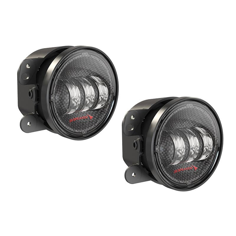 [0554413] J.W. Speaker 6145 J2 Series 4&quot; Round LED Fog Lights (Carbon Fiber Bezels) - Jeep Wrangler JK ( 2007 - 2018 )