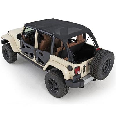 Smittybilt Extended Mesh Top, Black Mesh - Jeep Wrangler Unlimited JK 4 Door ( 2010 - 2018 )