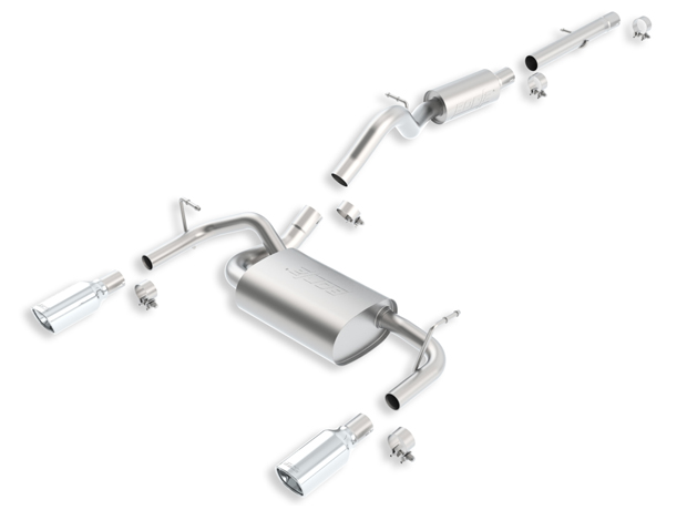 Borla (140460) Touring Cat-Back Exhaust System (Single Split Rear Exit)  2 Door - Jeep Wrangler JK 2 Door ( 2012 - 2018 )