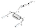 Borla (140460) Touring Cat-Back Exhaust System (Single Split Rear Exit)  2 Door - Jeep Wrangler JK 2 Door ( 2012 - 2018 )